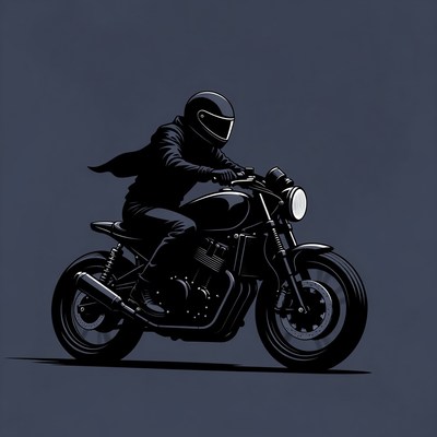 Man riding motorcycle silhouette