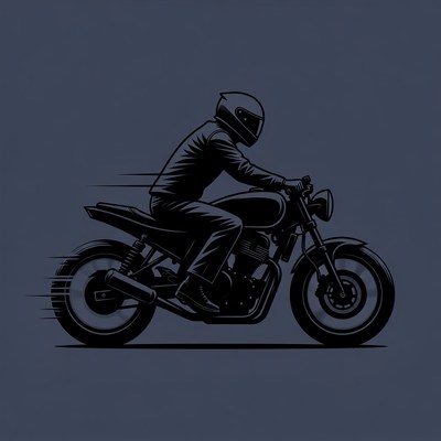 Man riding motorcycle silhouette