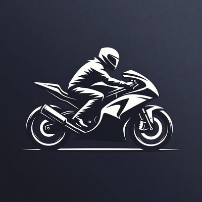 Man riding motorcycle silhouette