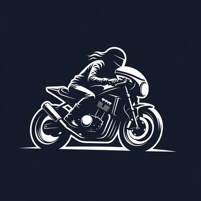 Woman riding motorcycle illustration