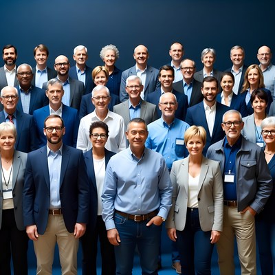 Diverse professional team group photo