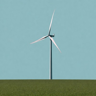 Wind turbine in green field