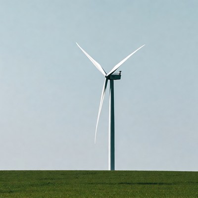 Wind turbine in green field