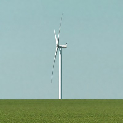 Wind turbine in green field
