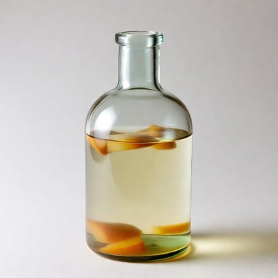 Glass bottle with orange slices