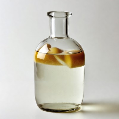 Glass bottle with lemon slices