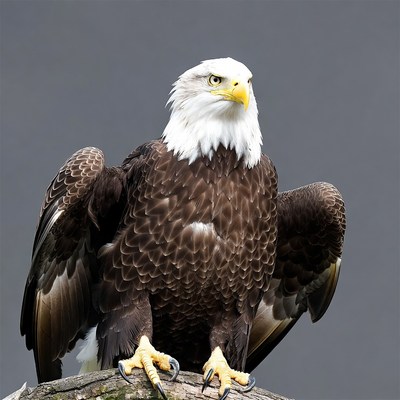 Bald eagle perched on branch