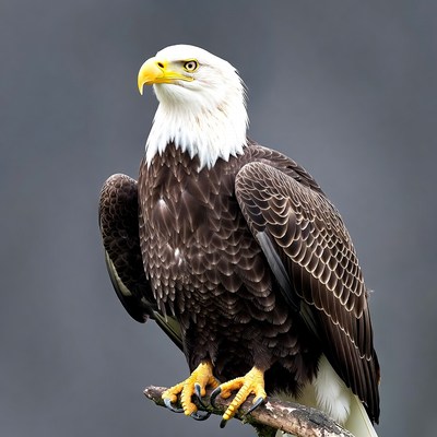 Bald eagle perched on branch