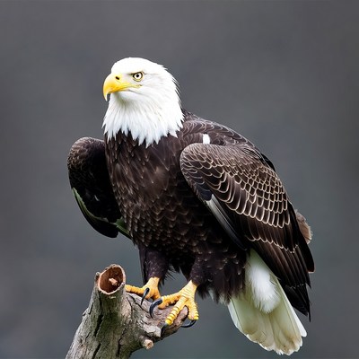 Bald eagle perched on branch