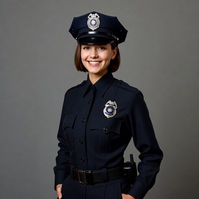 Female police officer smiling
