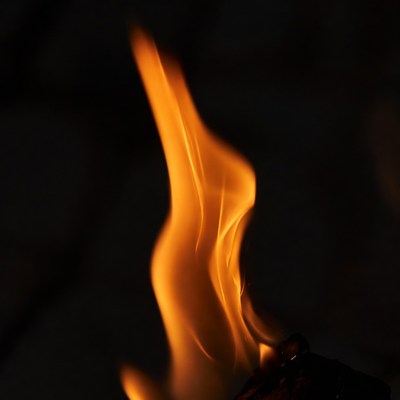 Burning Flame on Black Background