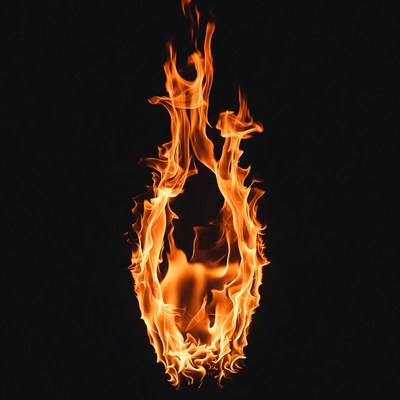Flames Forming Heart Shape