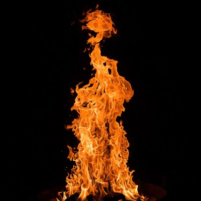 Fiery Flames on Black Background