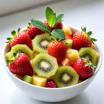 Fresh Strawberry Kiwi Fruit Salad