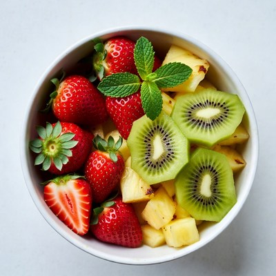 Strawberry Kiwi Pineapple Fruit Bowl