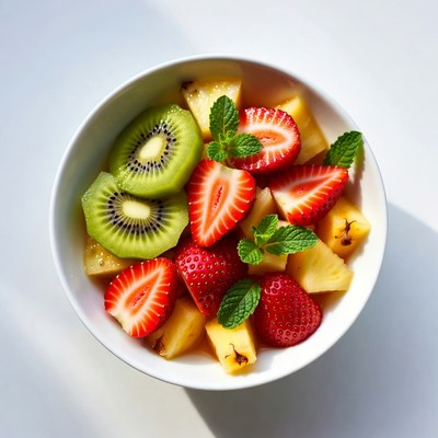 Fruit Salad with Kiwi Strawberry Pineapple