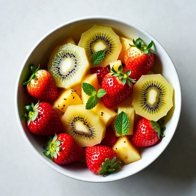 Fruit Salad with Strawberries and Kiwi
