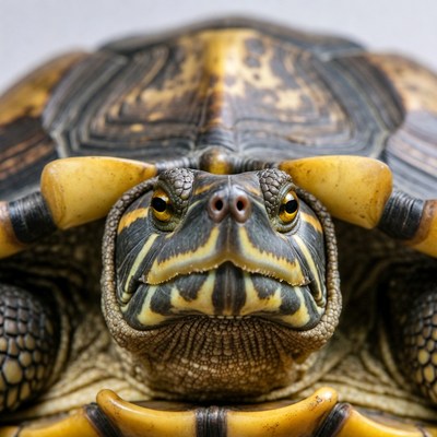 Close-up of yellow-bellied slider turtle