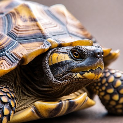 Close-up of ornate box turtle