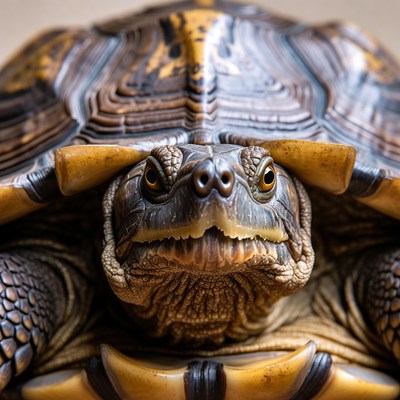 Close-up of ornate box turtle