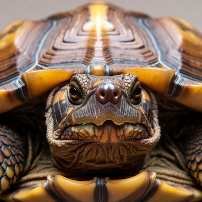 Close-up of ornate box turtle