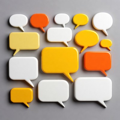 Colorful Speech Bubbles on Gray Background