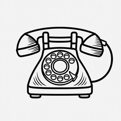 Vintage Rotary Phone Illustration