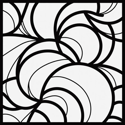 Abstract Black Swirling Lines Pattern