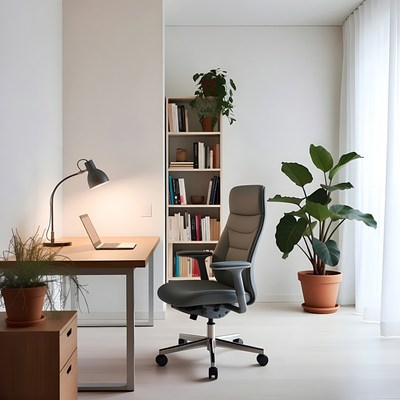 Modern Office Desk with Ergonomic Chair