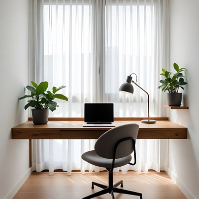 Modern Wooden Desk with Chair
