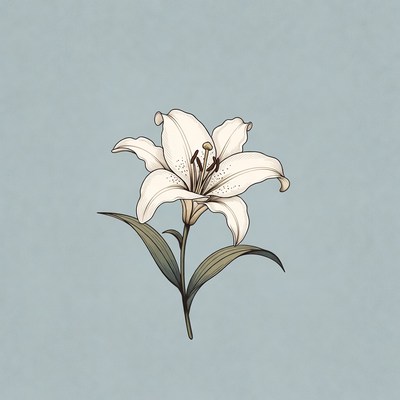 White Lily Flower Illustration