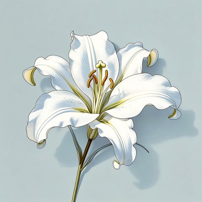 White Lily Flower Illustration