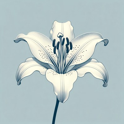 White Lily Flower Illustration