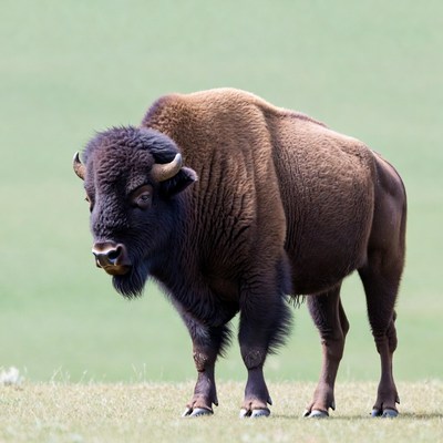 Bison standing in green grass