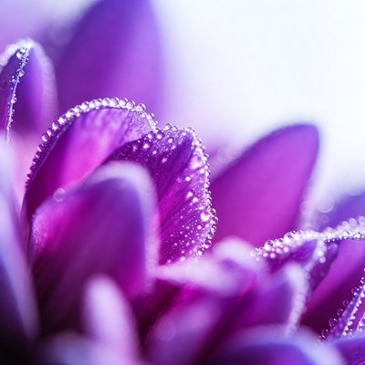 Purple Flower with Dew Drops