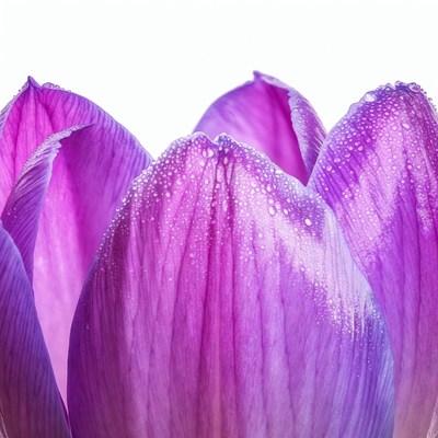 Purple Tulips with Water Droplets
