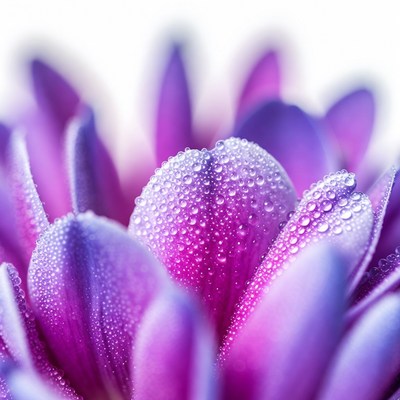Purple Daisy Flower with Water Droplets