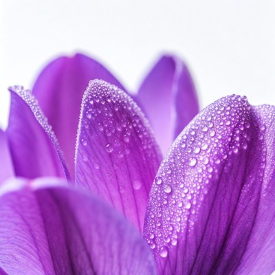 Purple Tulips with Water Droplets