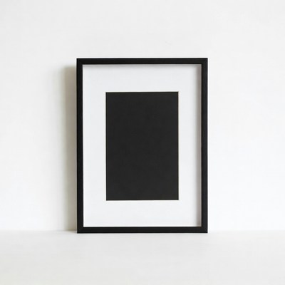 Black picture frame with mat