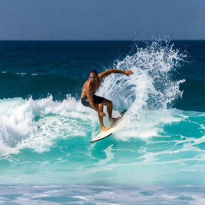 Man surfing on ocean wave