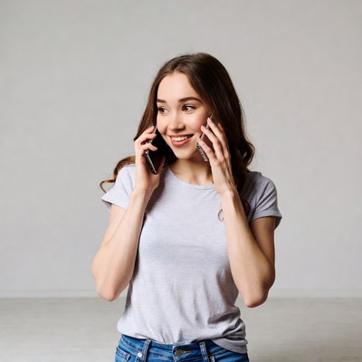 Young woman talking on phone