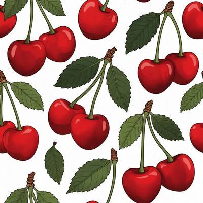 Red Cherry Pattern Illustration