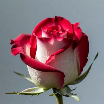 Red and White Rose Flower
