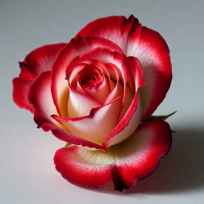 Red and White Rose Flower