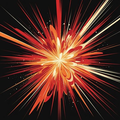 Explosive Red Burst Illustration