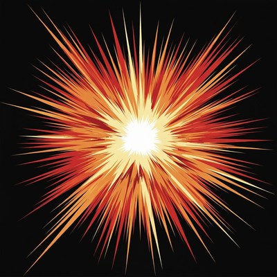 Radiant Red Explosion Burst Illustration