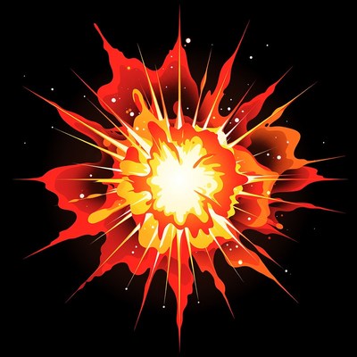 Fiery Explosion Burst Illustration