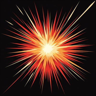 Red Starburst Explosion Illustration