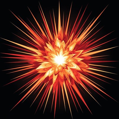 Fiery Orange Explosion Burst
