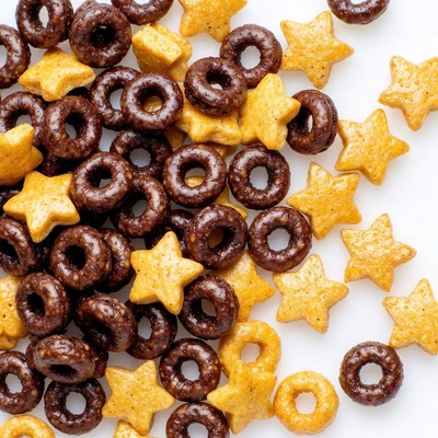Mixed Brown and Yellow Cereal Loops Stars